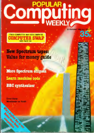 Reconstructed cover image for Popular Computing Weekly, 7 October 1982.